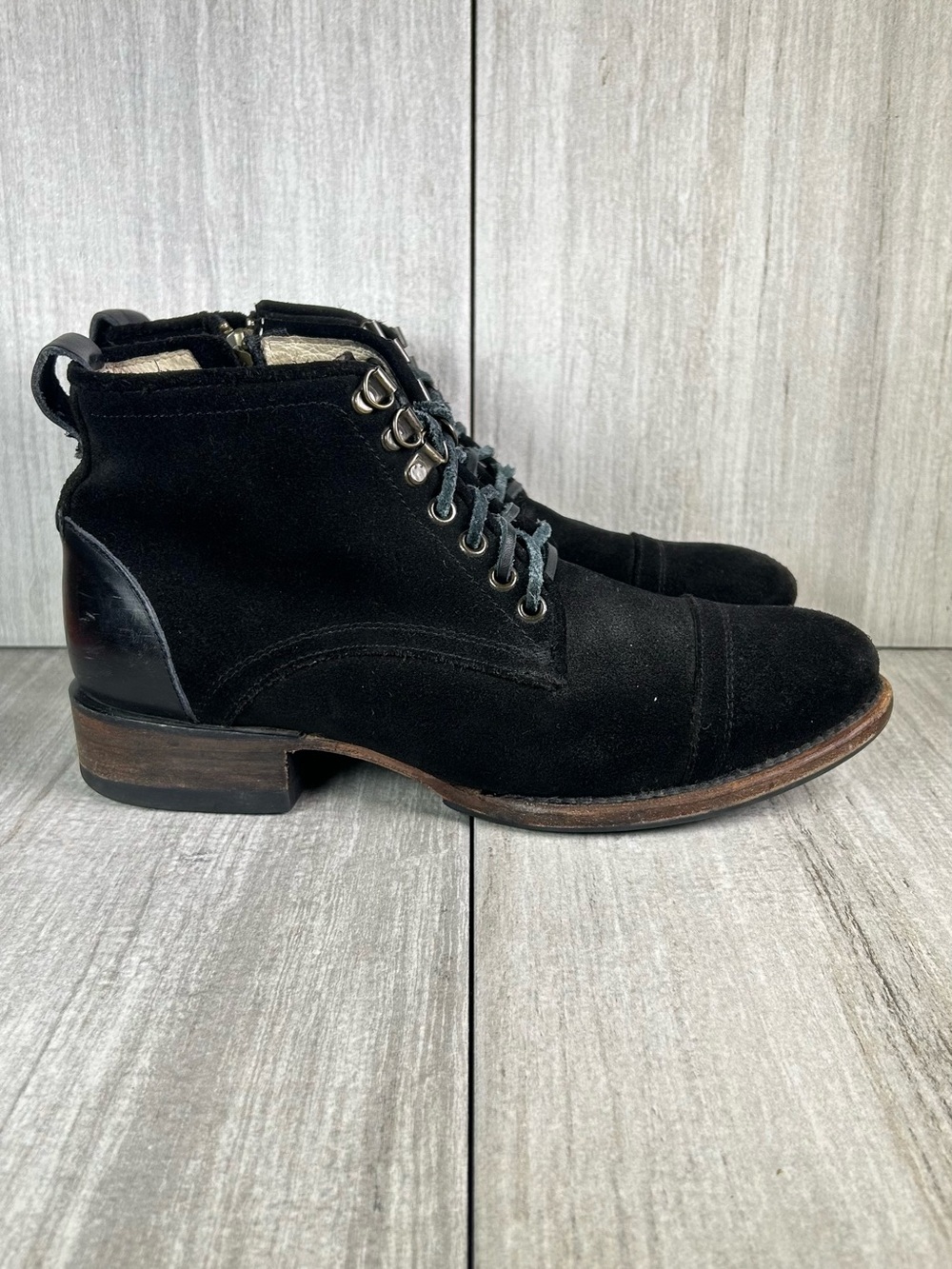 Freebird By Steven ‘Nate’ Black Suede Leather Heeled Ankle Boot Mens Size 8